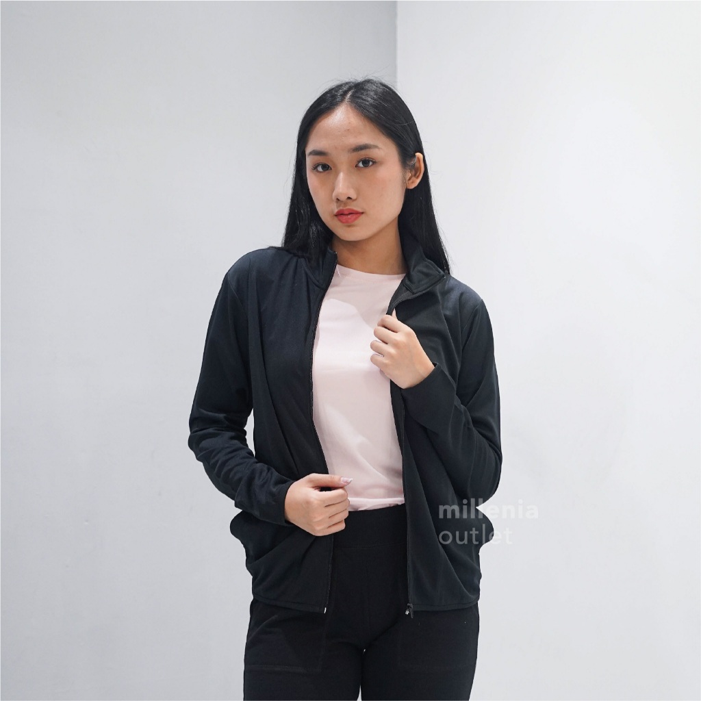 Jaket Olahraga Wanita Kerah Tinggi Bahan Berpori - Women Sport Jacket Zipper