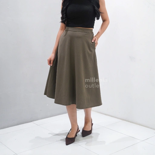 Image of Bawahan Rok A-Line Scuba Wanita dengan Lining - Women A-Line Scuba Skirt