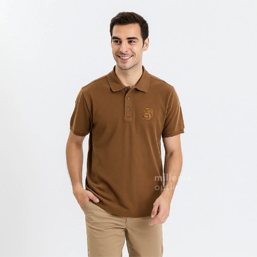 Image of MO Kaos Polo Pria Bahan Katun - Men BB Half Button Cotton Polo Shirt