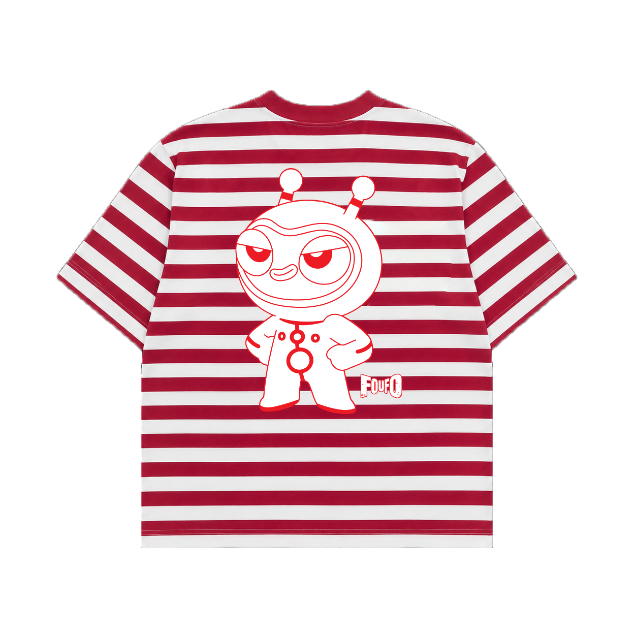 FOUFO - Aliens - T-Shirt - Stripes - White & Red