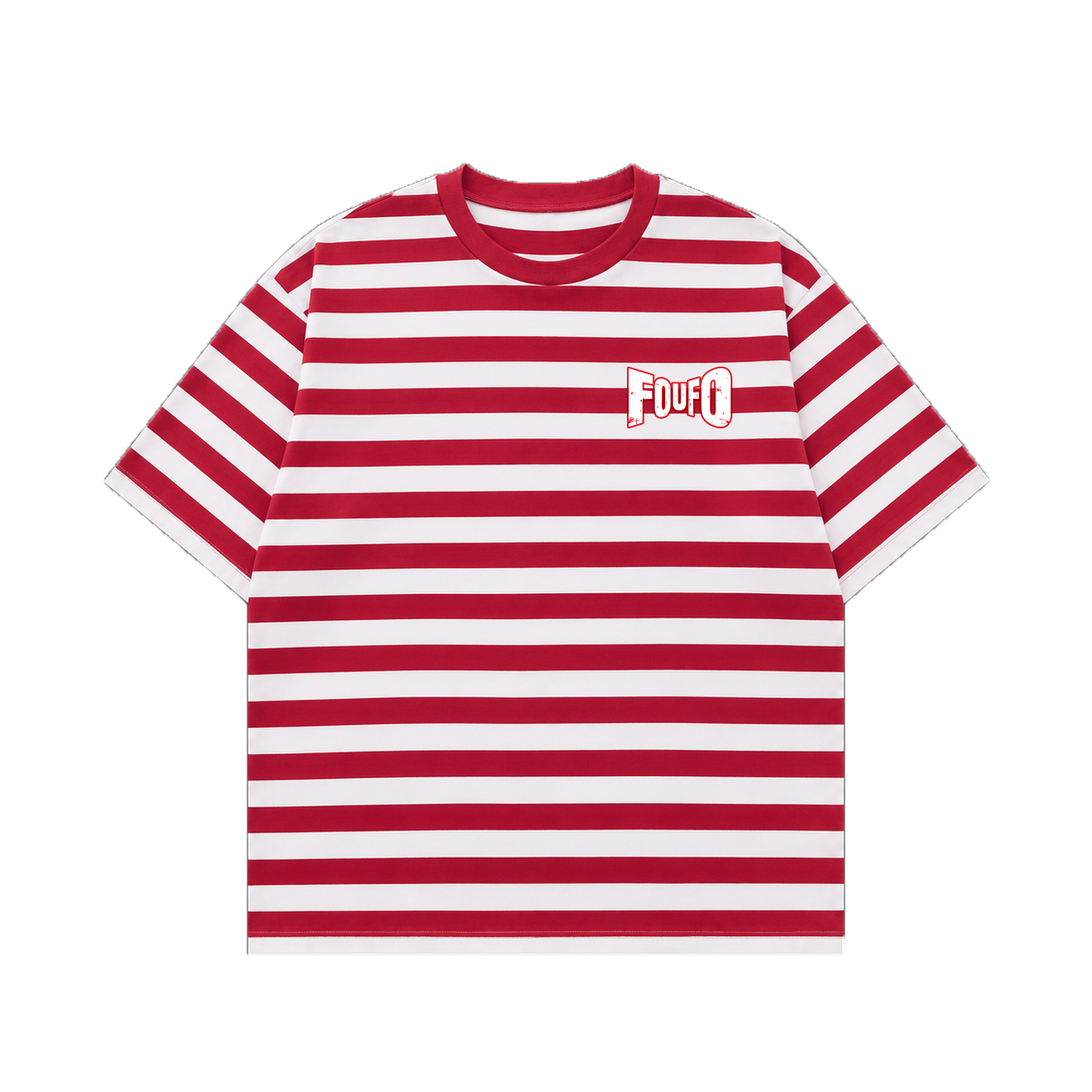 FOUFO - Aliens - T-Shirt - Stripes - White & Red