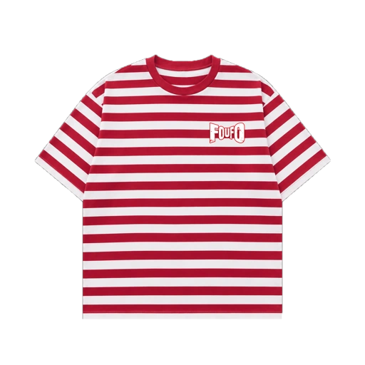 FOUFO - Aliens - T-Shirt - Stripes - White & Red