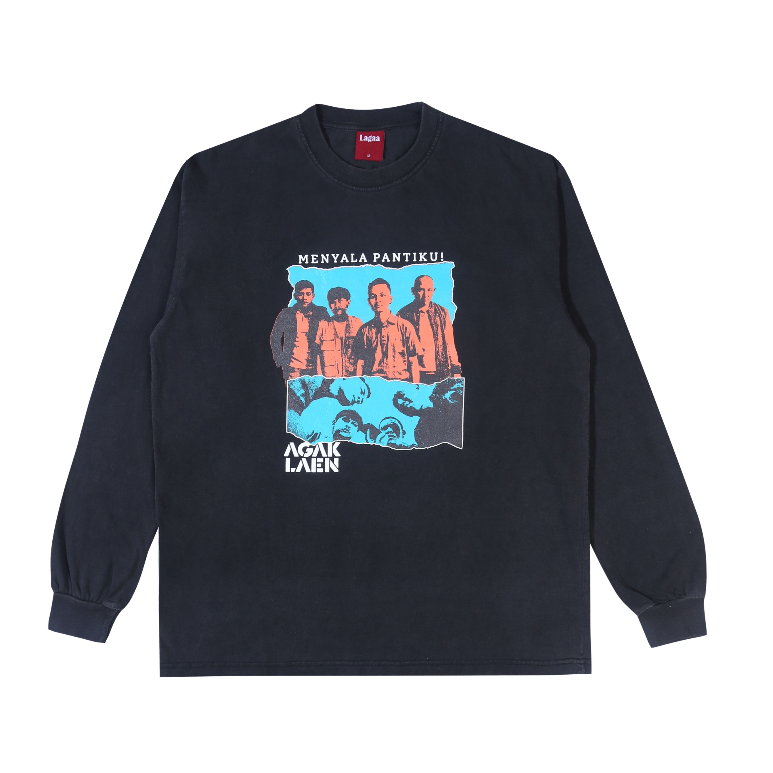Lagaa - Agak Laen 2 Bleached Longsleeve - T-shirt - Black
