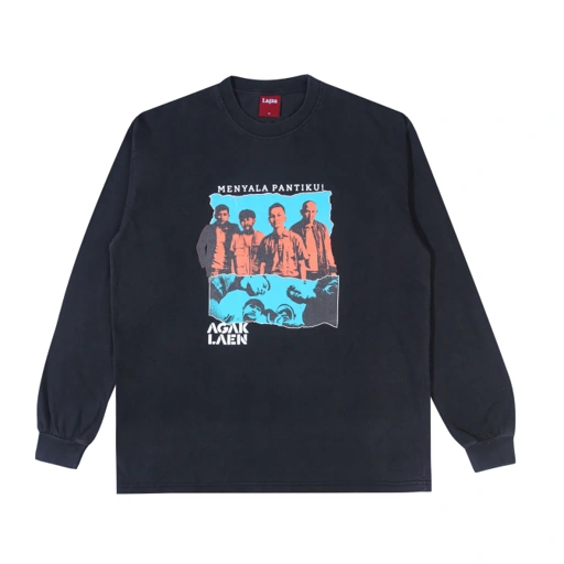 Image of Lagaa - Agak Laen 2 Bleached Longsleeve - T-shirt - Black
