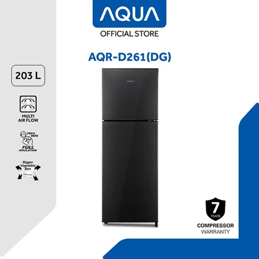 Image of AQUA Elektronik Kulkas 2 Pintu 203L AQR-D261) DG/SG)