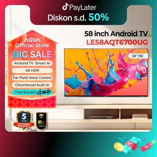 Image of AQUA Elektronik LE58AQT6700UG Android TV Smart AI 58 Inch 4K