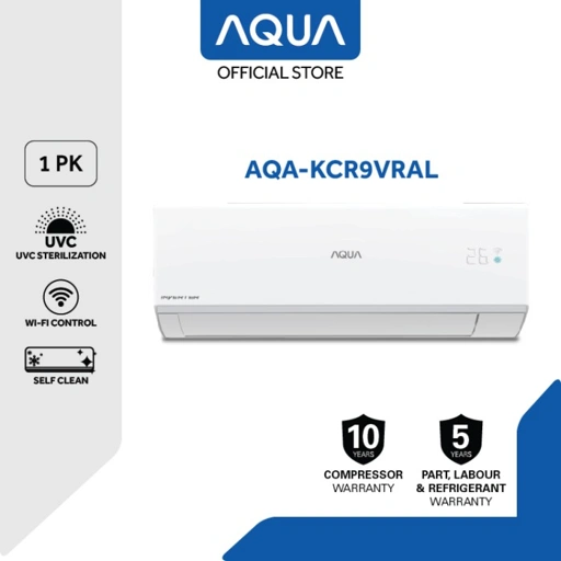 Image of AQUA Elektronik Air Conditioner AC AQA-KCR9VRAL 1 PK Inverter UV COOL SMART | With UVC Sterillization