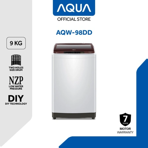 Image of AQUA Elektronik Mesin Cuci Top Loading 9 Kg AQW-98DD