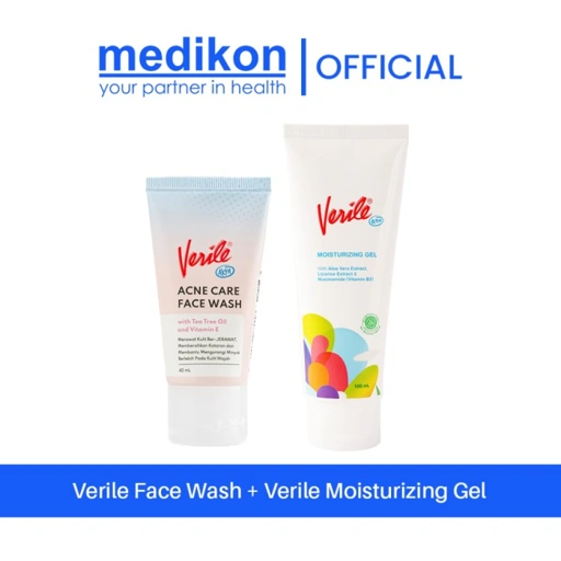 Image of Medikon Verile Face Wash 40ml  + Verile Moisturizing Gel 100ml
