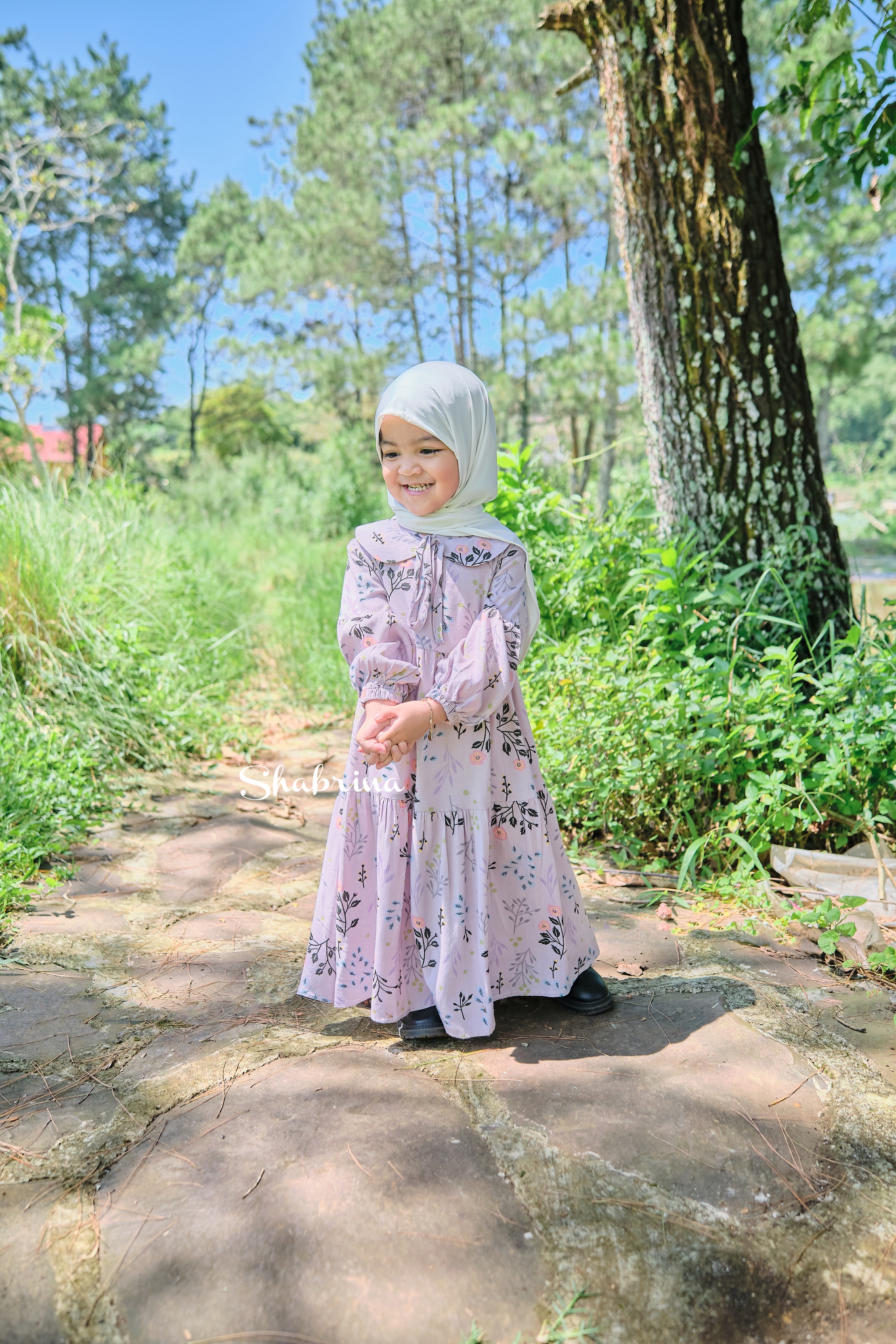 Gamis Delisha ANAK Rayon Motif by Shabrina
