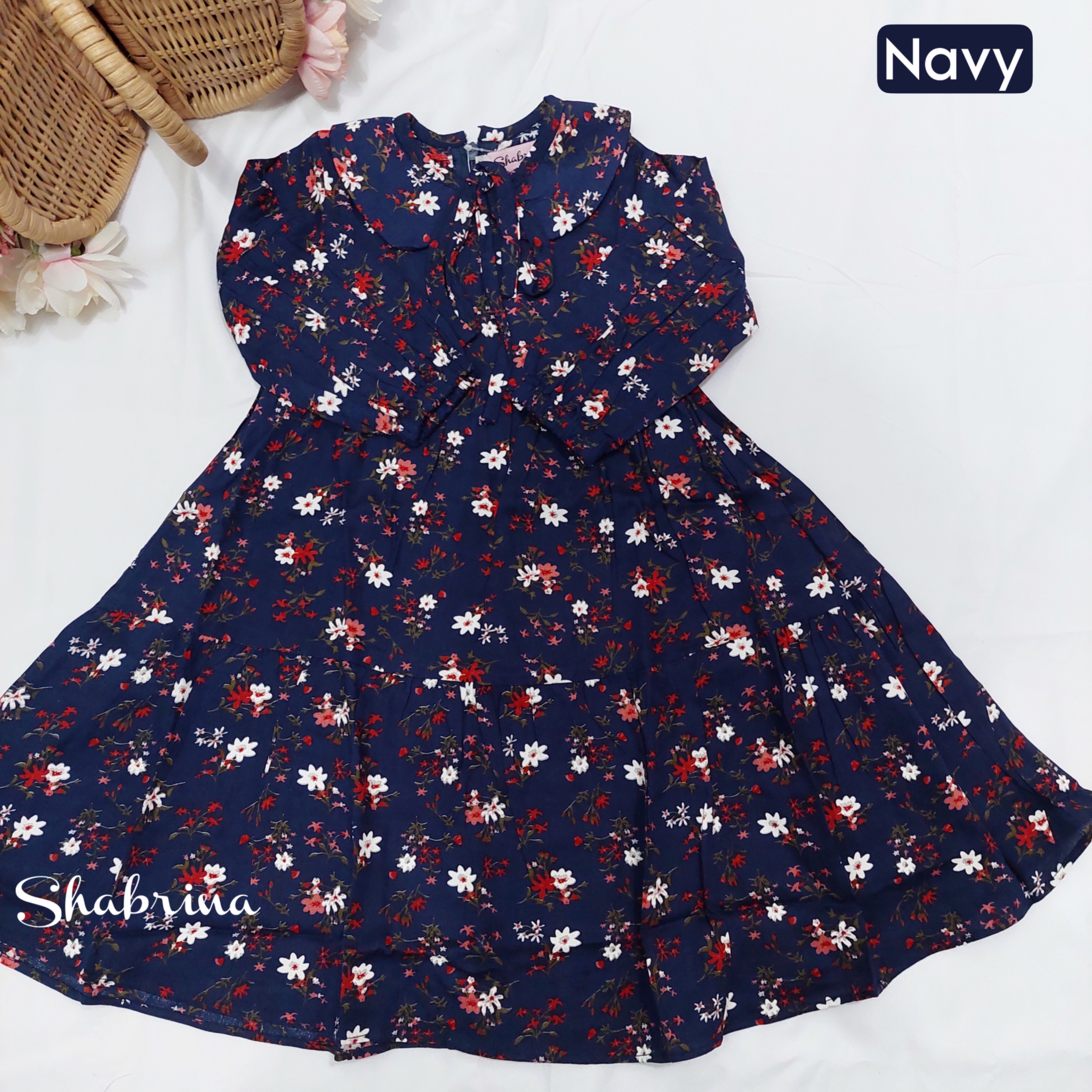 Gamis Delisha ANAK Rayon Motif by Shabrina