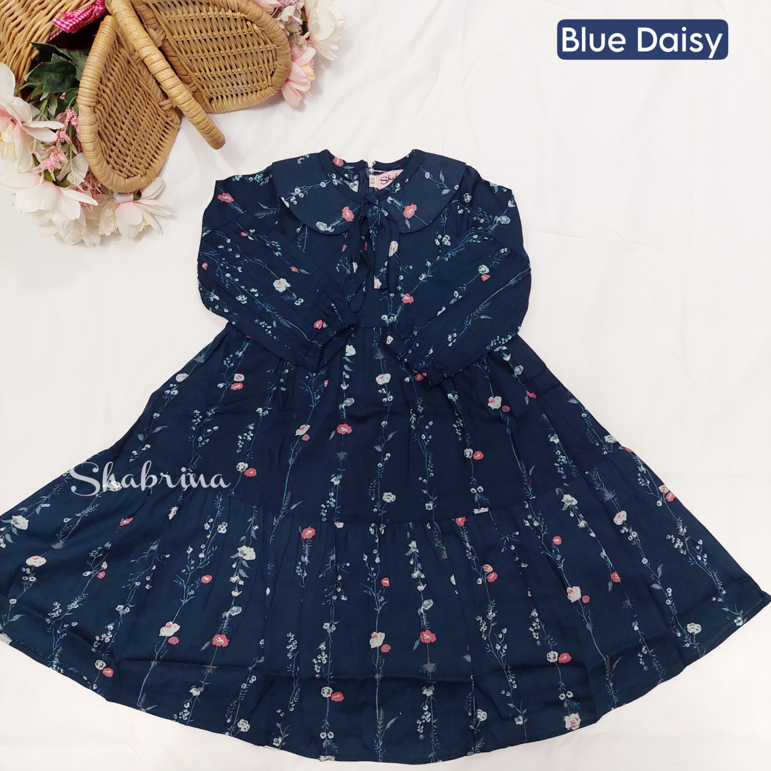 Gamis Delisha ANAK Rayon Motif by Shabrina