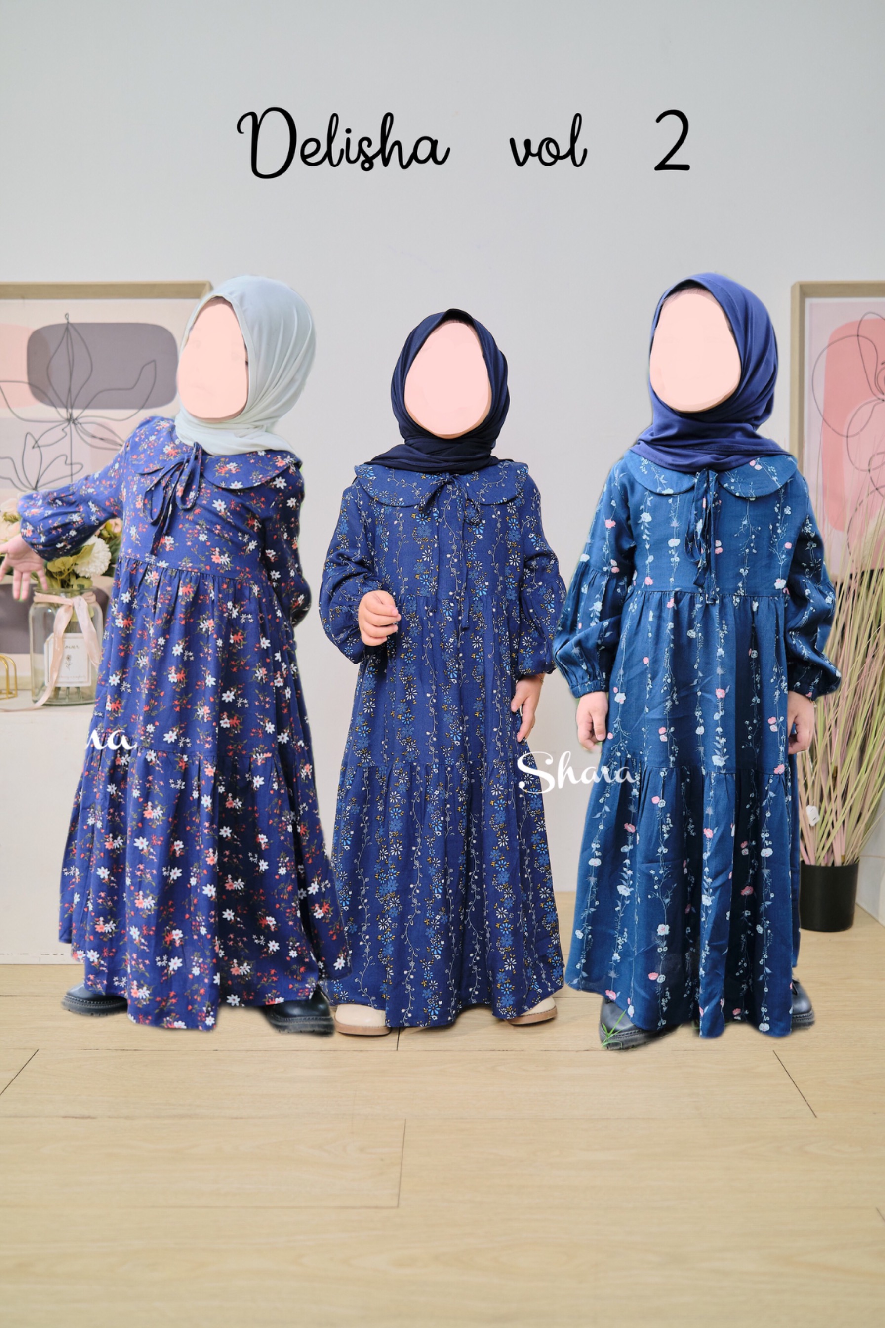Gamis Delisha ANAK Rayon Motif by Shabrina