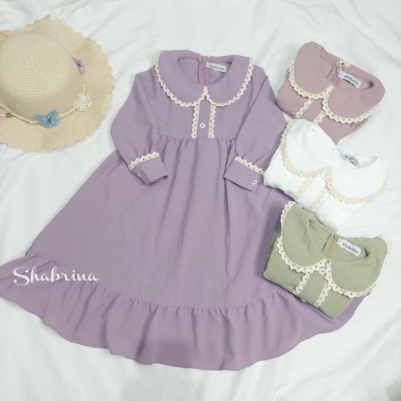 Gamis Raniah Polos by Shabrina (XS-L) By Shabrina