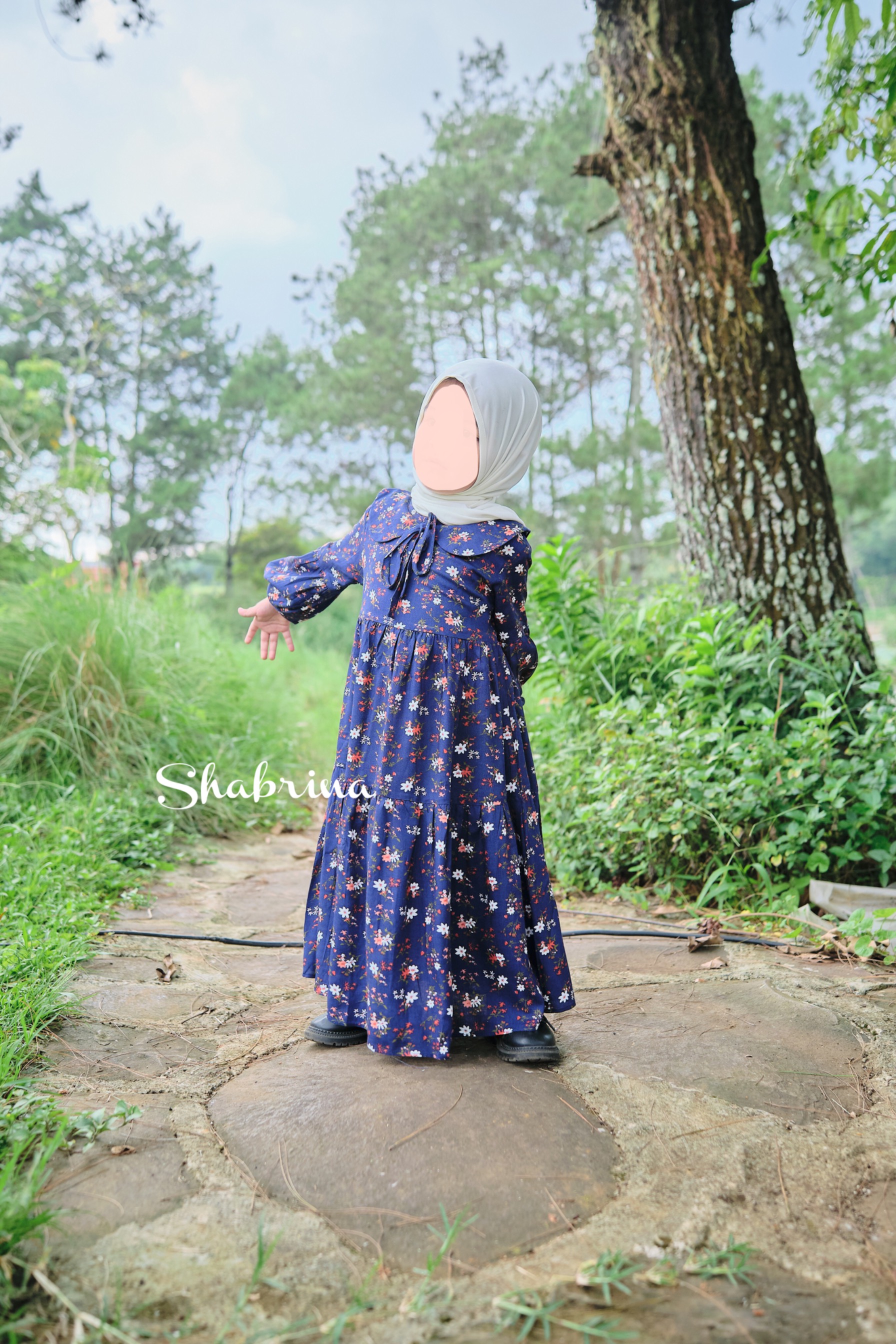 Gamis Delisha ANAK Rayon Motif by Shabrina