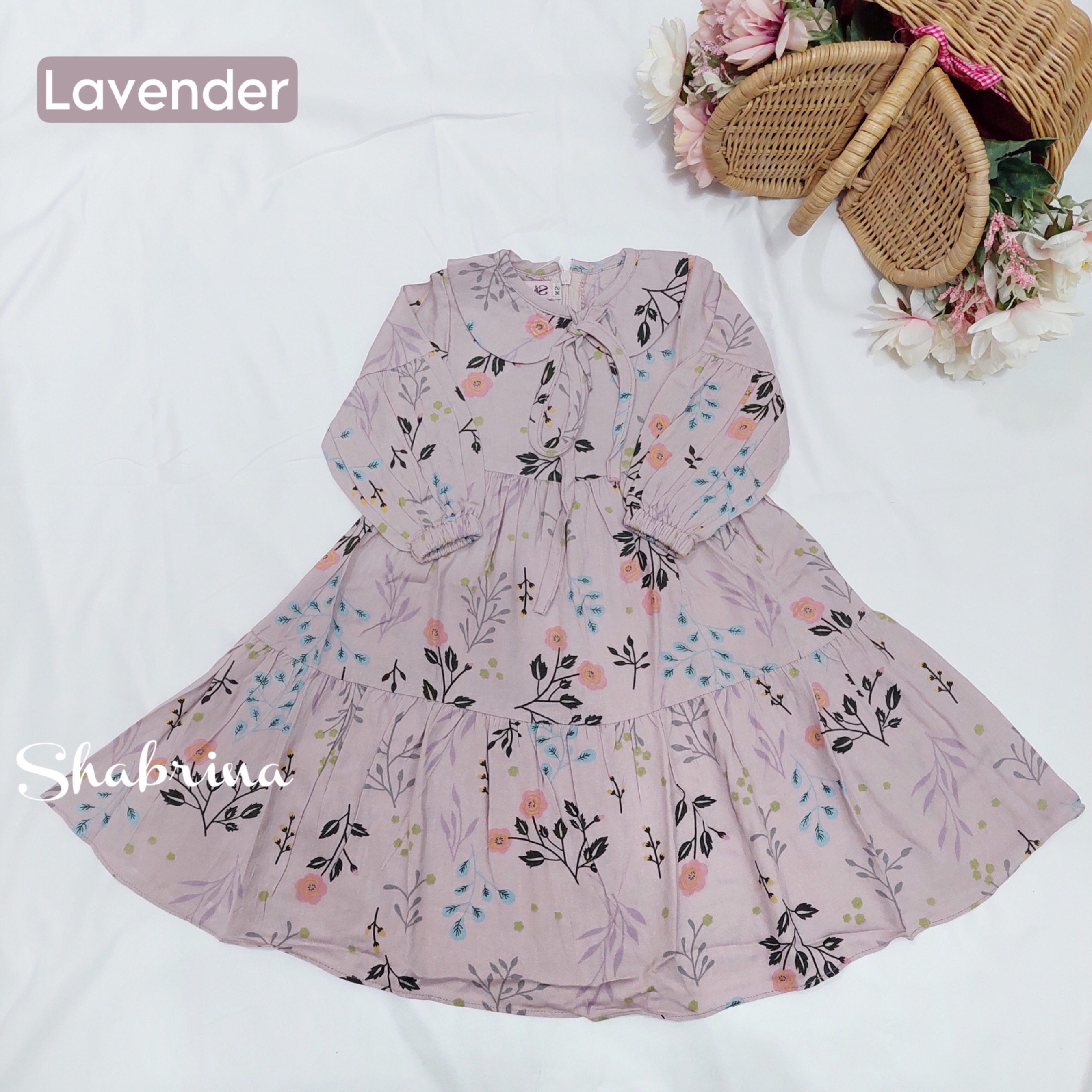 Gamis Delisha ANAK Rayon Motif by Shabrina