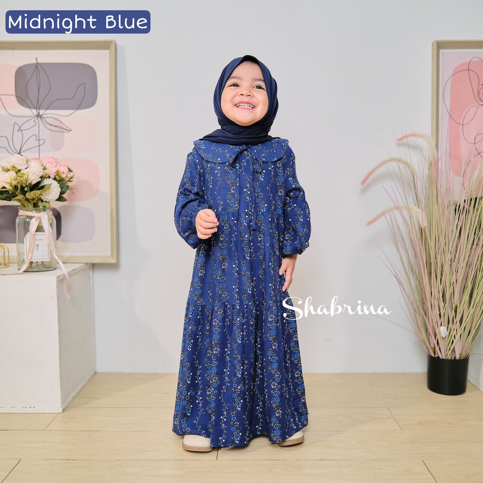 Gamis Delisha ANAK Rayon Motif by Shabrina