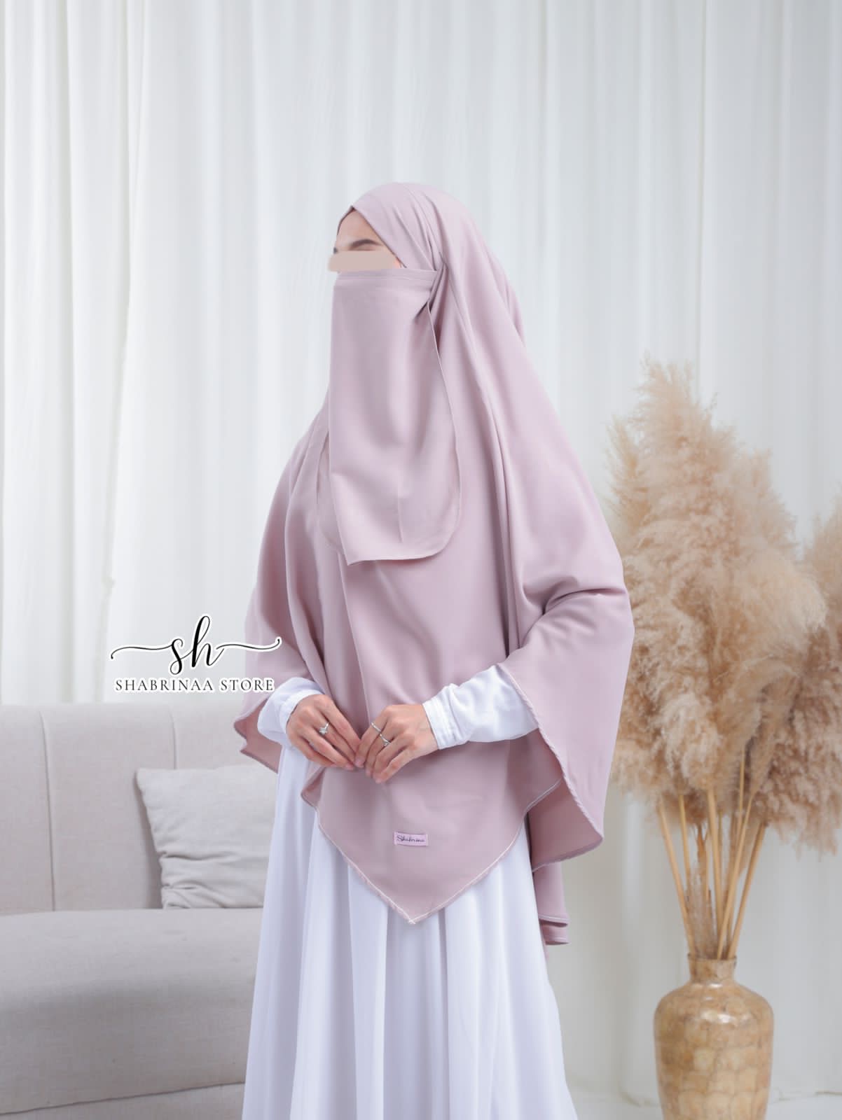 French Khimar Syari Nuha by Shabrina untuk Umrah (FREE CADAR) By Shabrina Store