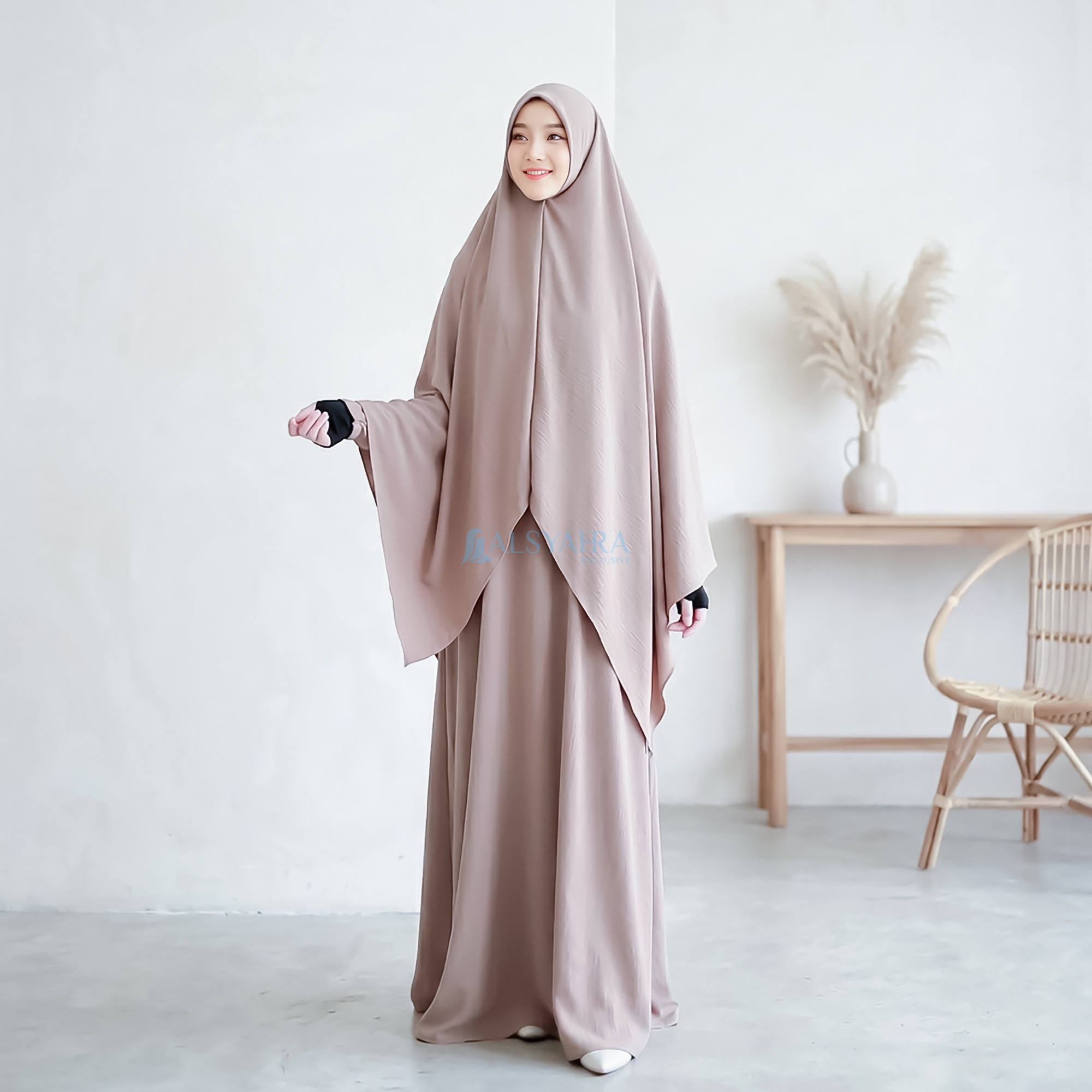 Alsyahra Exclusive - Set Khimar Square Cadar Tali Luxury Airflow
