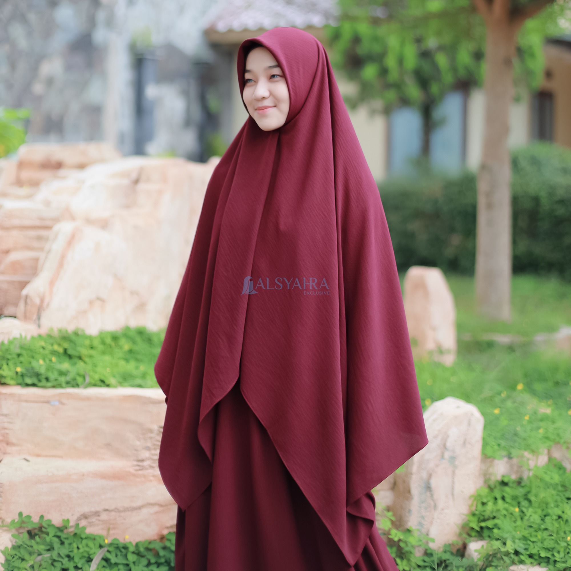 Alsyahra Exclusive - Set Khimar Square Cadar Tali Luxury Airflow