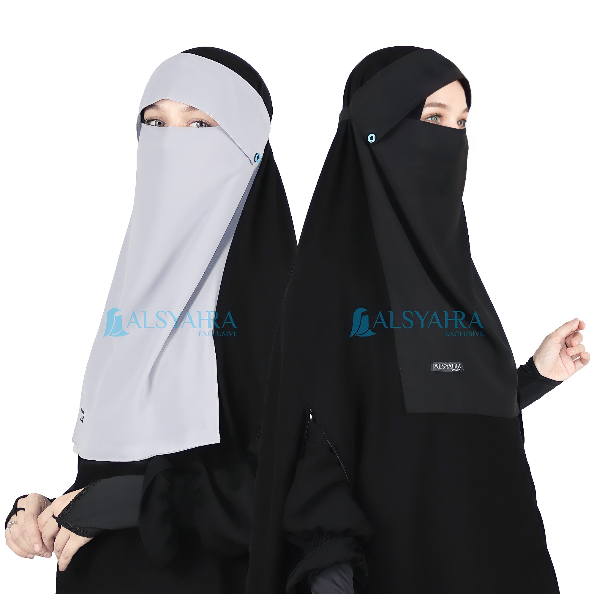 Alsyahra Exclusive - Niqab Poni Kancing Raudhah Sifon Cerruti Premium