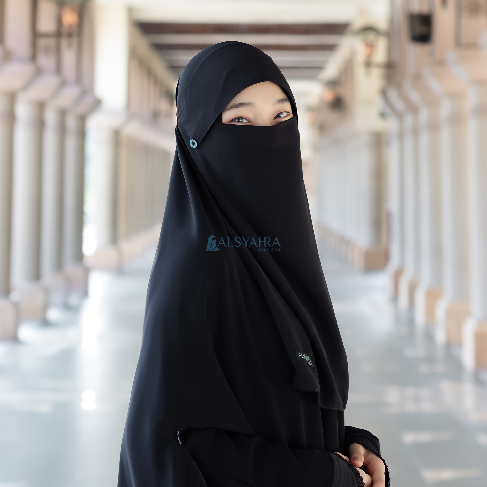 Alsyahra Exclusive - Niqab Poni Kancing Raudhah Sifon Cerruti Premium