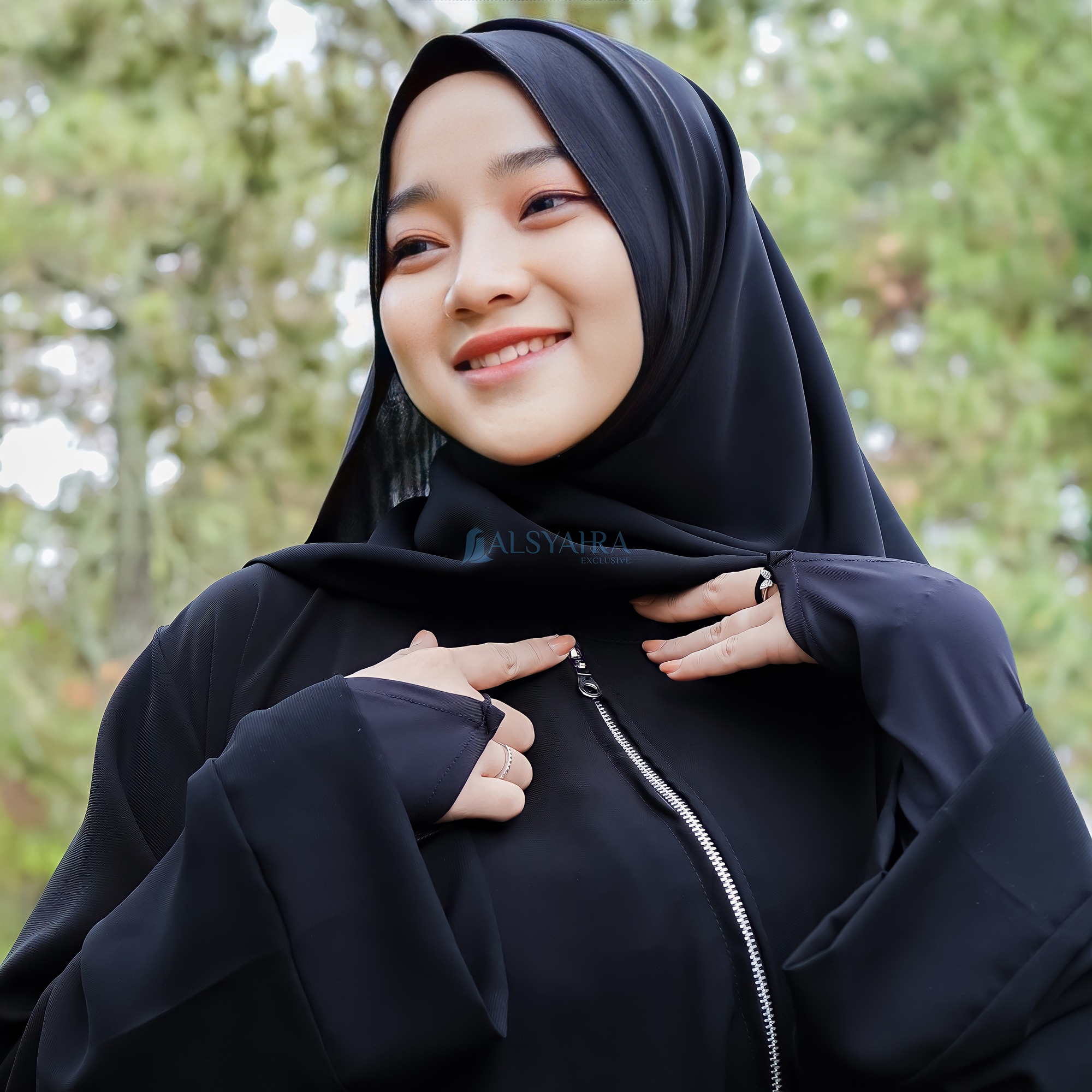 Alsyahra Exclusive - Abaya Gamis Syari Anindya Jetblack
