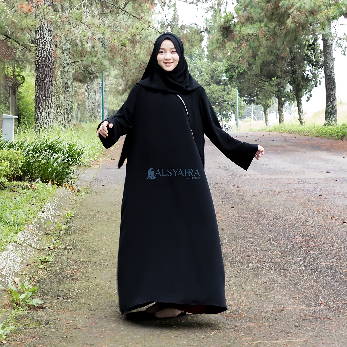 Alsyahra Exclusive - Abaya Gamis Syari Anindya Jetblack