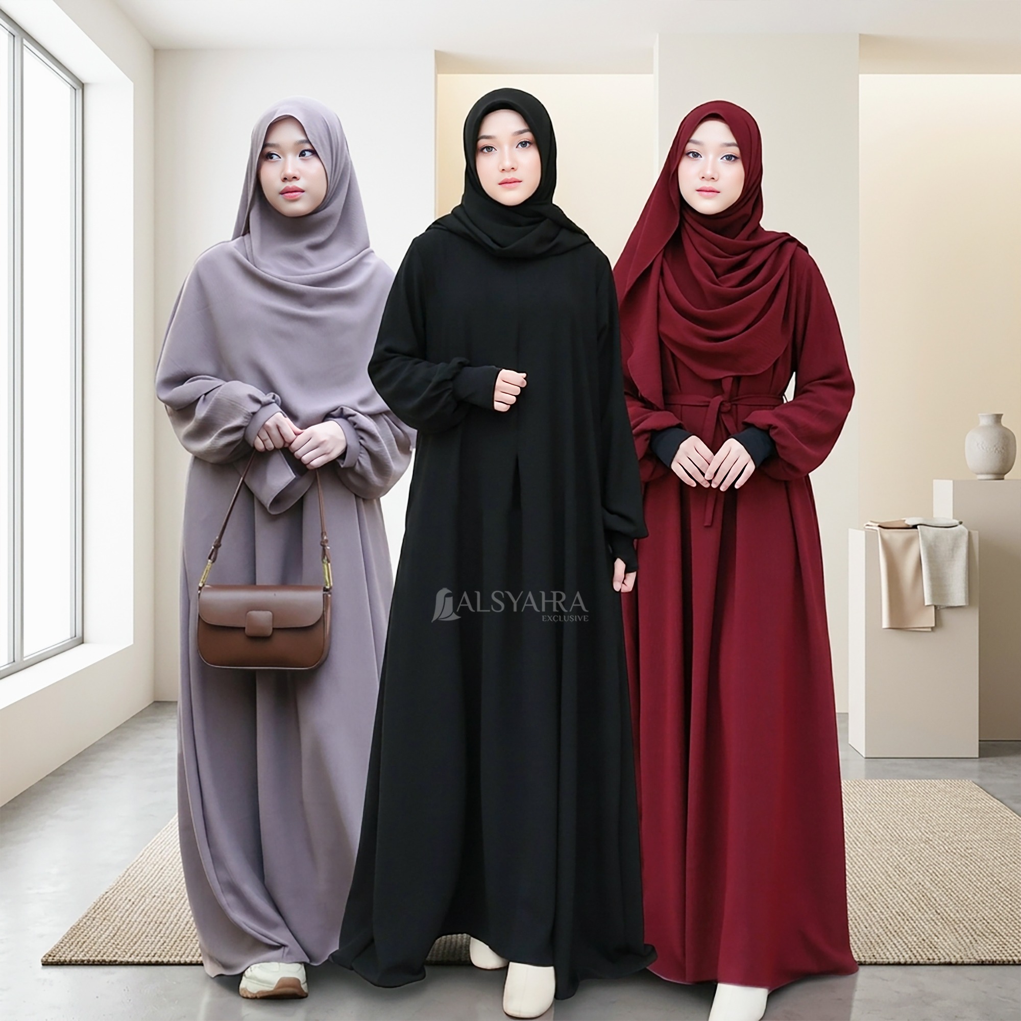 Alsyahra Exclusive - Abaya Gamis Syari Annisa Crinkle Airflow Premium