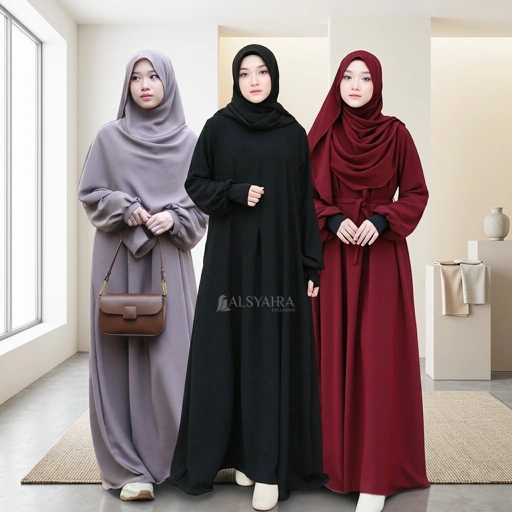 Image of Alsyahra Exclusive - Abaya Gamis Syari Annisa Crinkle Airflow Premium