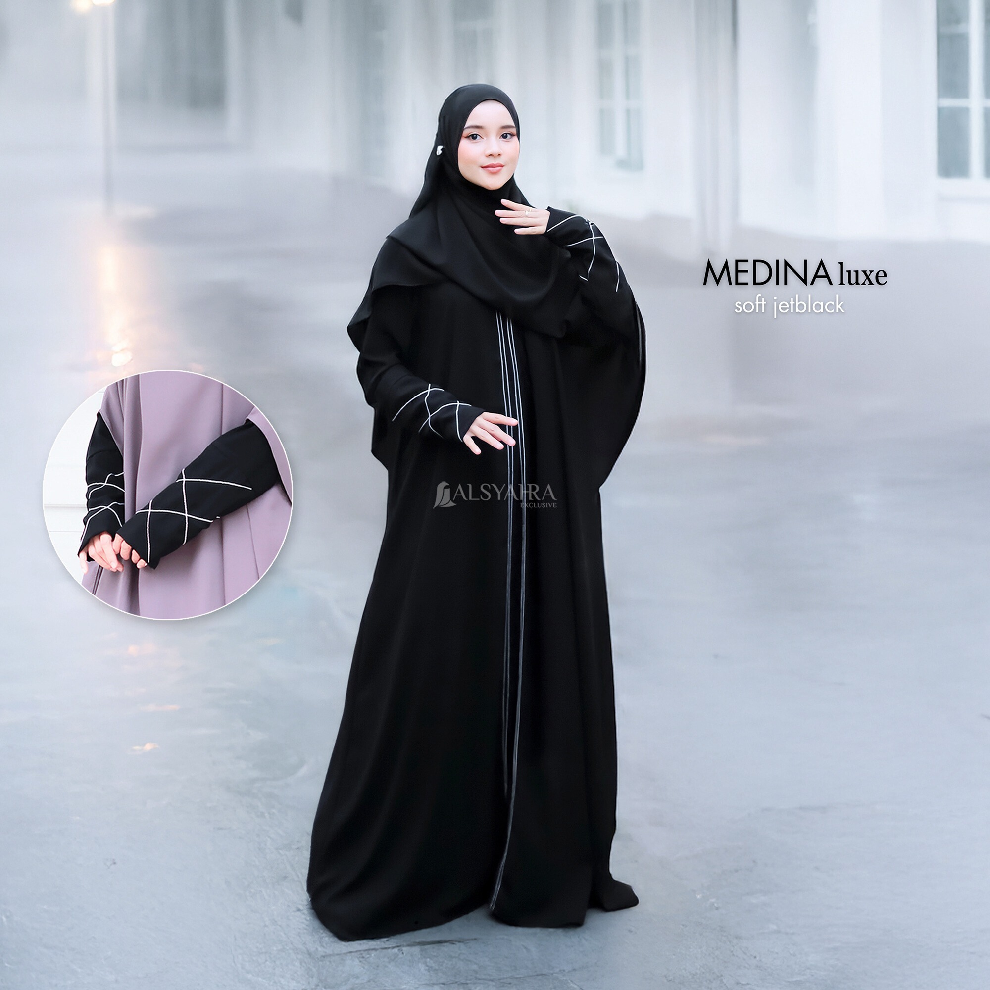 Alsyahra Exclusive - Abaya Gamis Syari Medina Signature Soft Jetblack