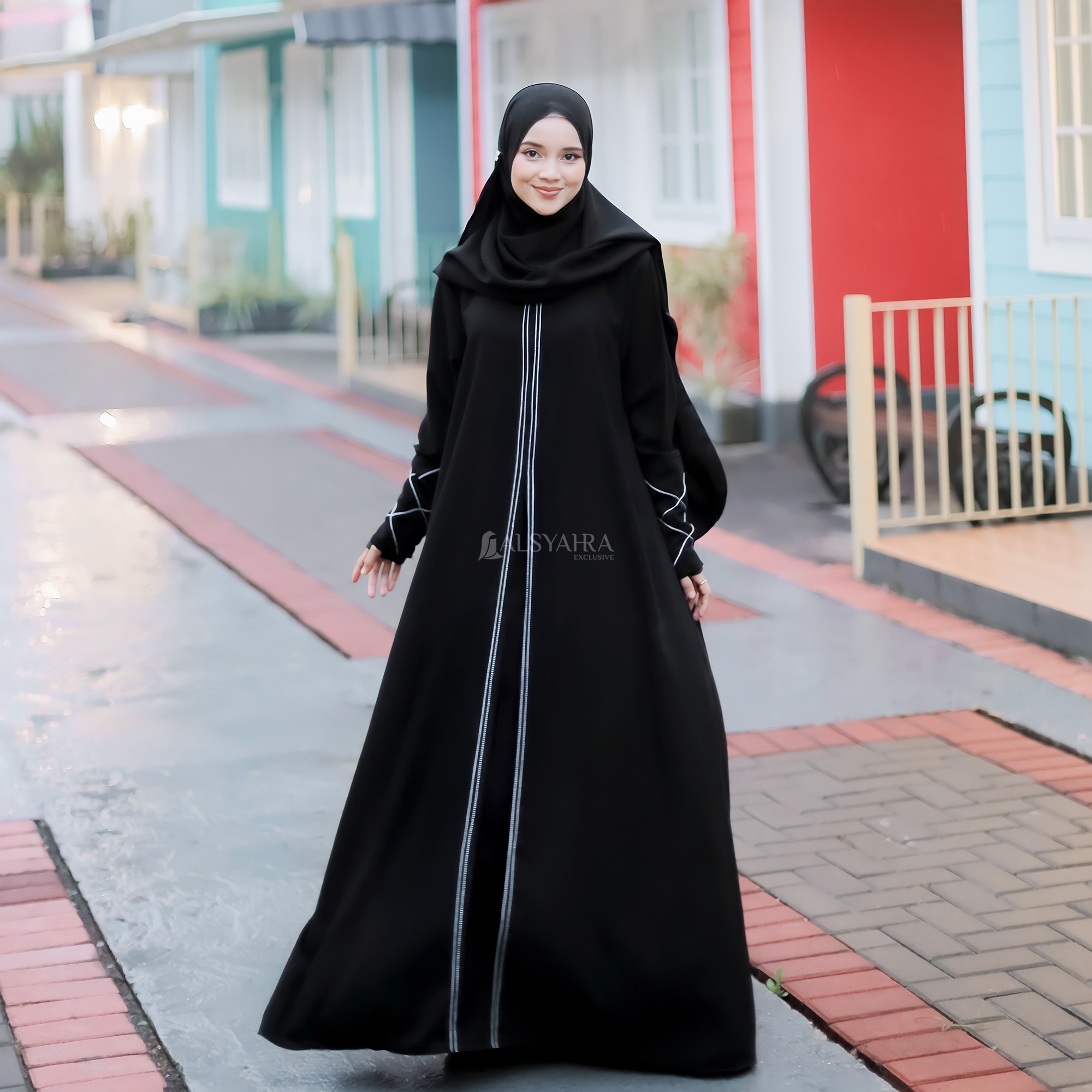 Alsyahra Exclusive - Abaya Gamis Syari Medina Signature Soft Jetblack