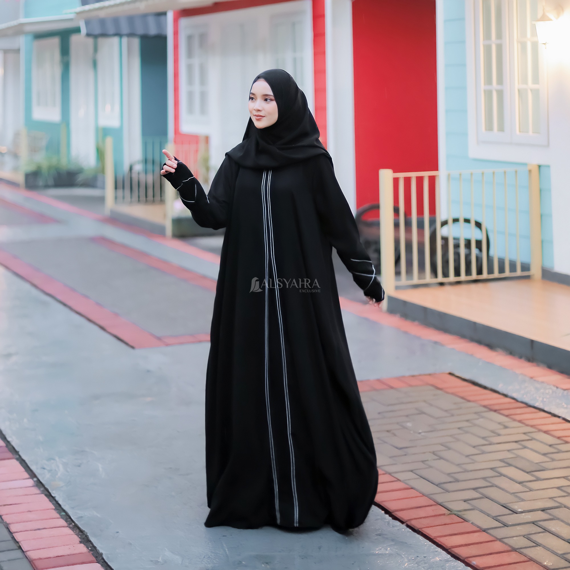 Alsyahra Exclusive - Abaya Gamis Syari Medina Signature Soft Jetblack