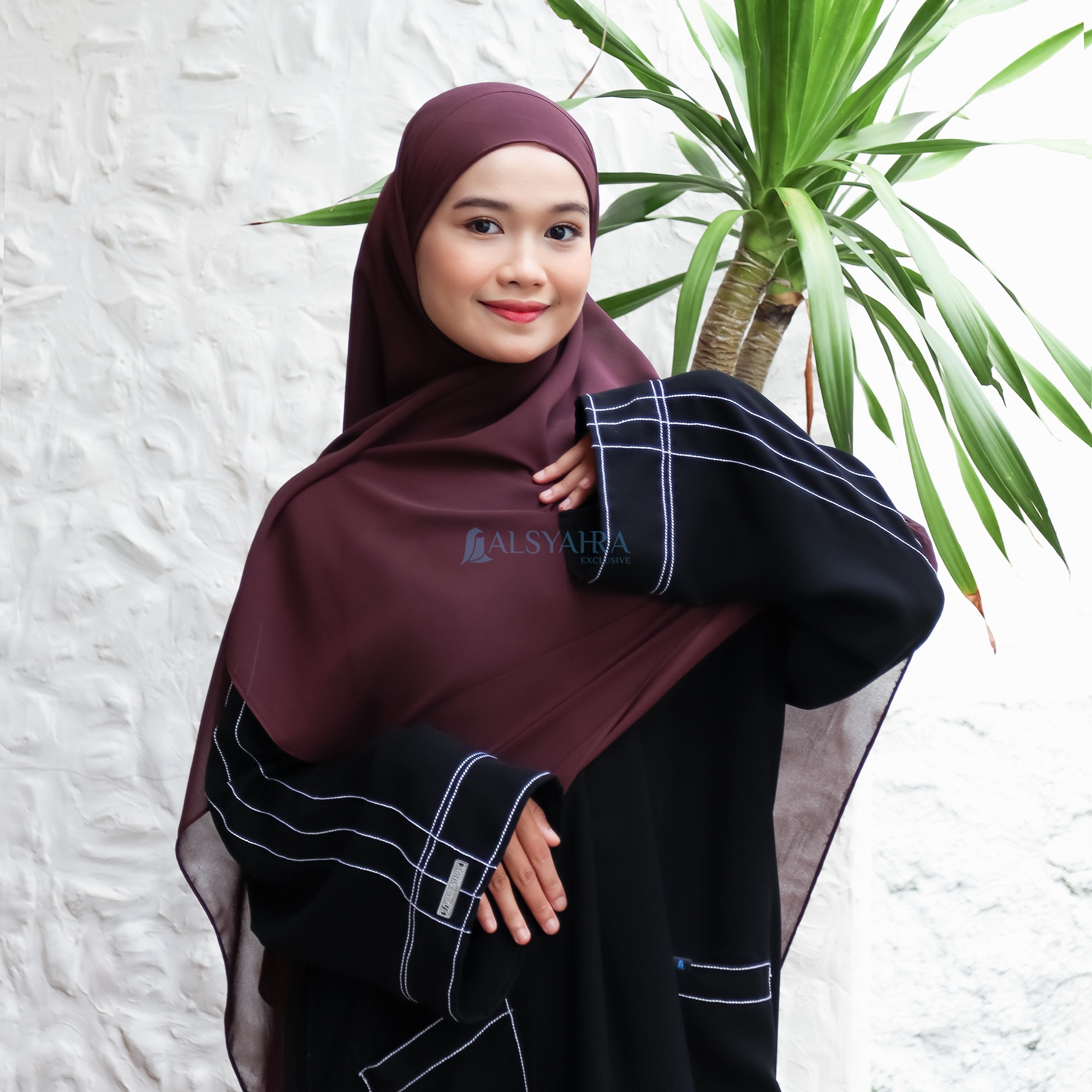 Alsyahra Exclusive - Abaya Gamis Syari Nayyara Pocket Soft Jetblack