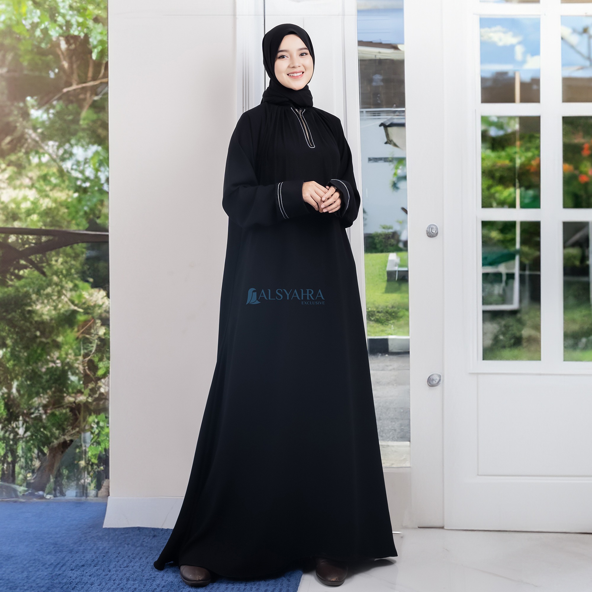 Alsyahra Exclusive - Abaya Gamis Syari Shalihah Jetblack