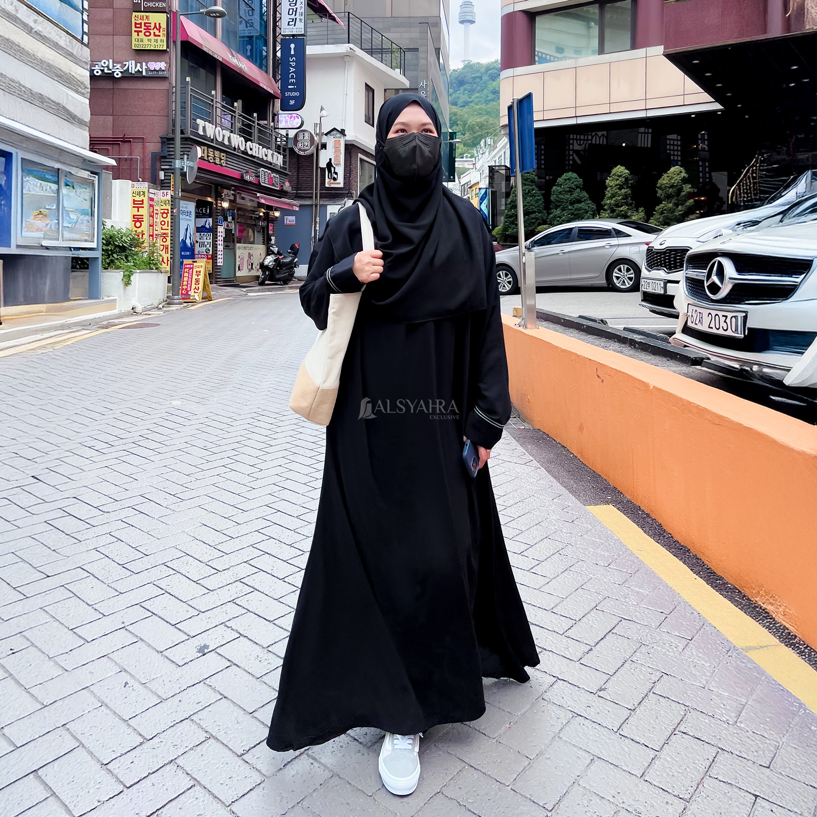Alsyahra Exclusive - Abaya Gamis Syari Shalihah Jetblack