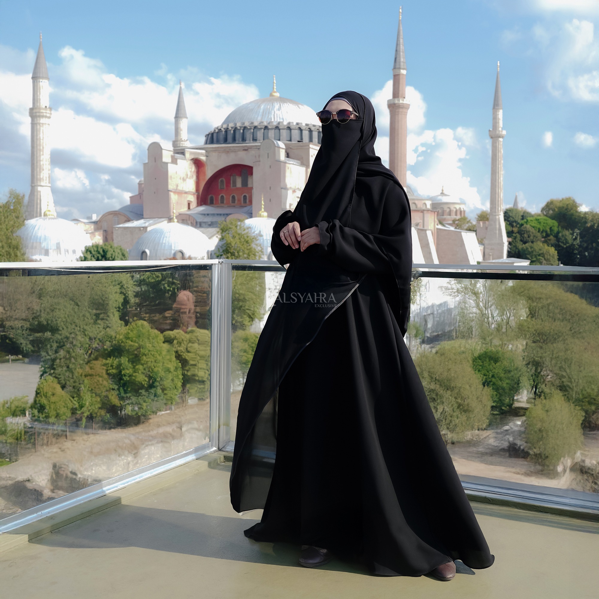 Alsyahra Exclusive - Abaya Gamis Syari Syarifa 2 Material Soft Jetblack