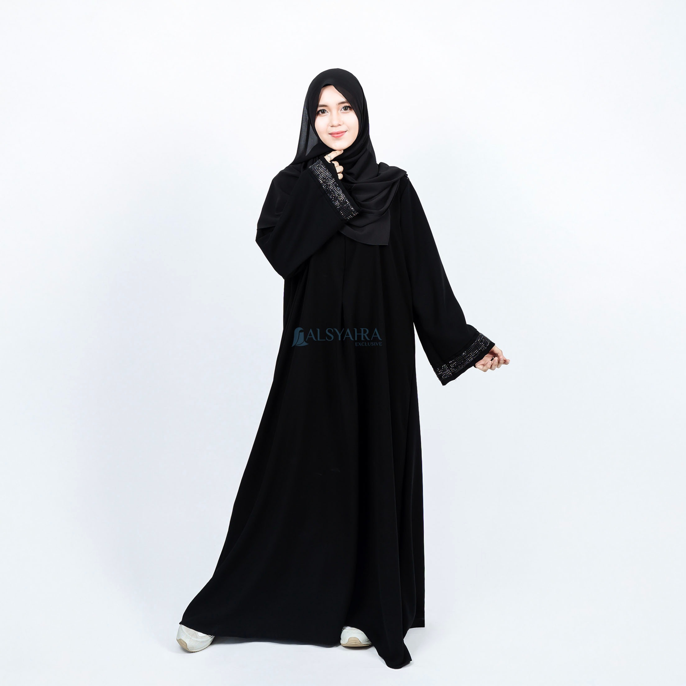 Alsyahra Exclusive - Abaya Gamis Syari Thaifah Jetblack