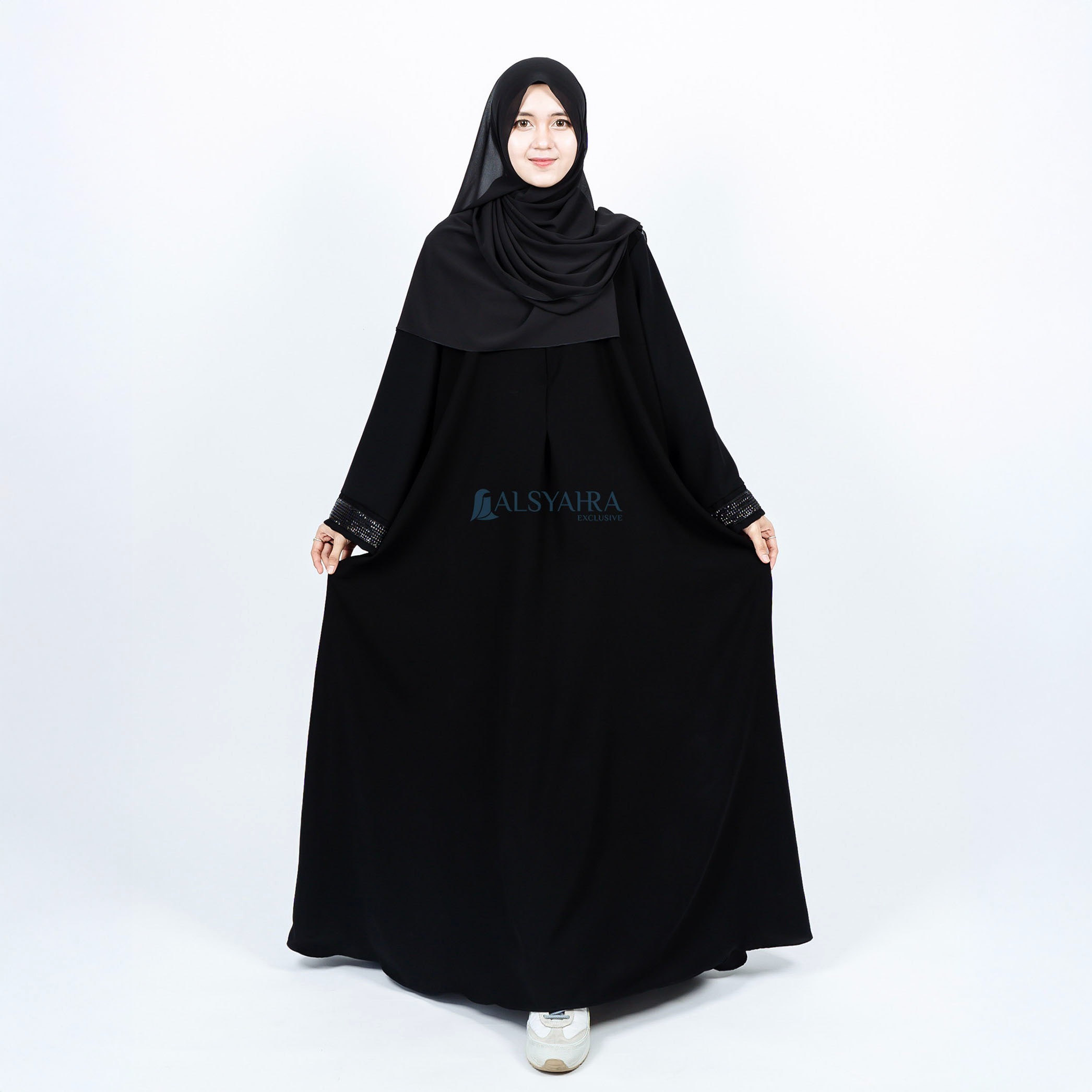 Alsyahra Exclusive - Abaya Gamis Syari Thaifah Jetblack
