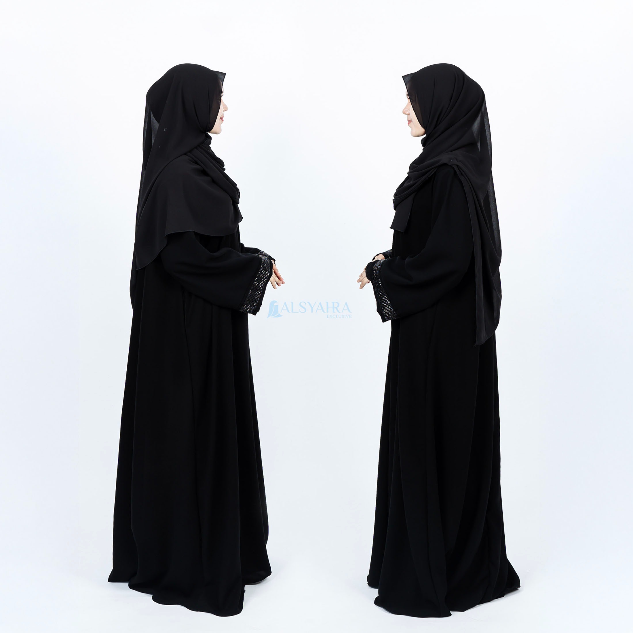 Alsyahra Exclusive - Abaya Gamis Syari Thaifah Jetblack