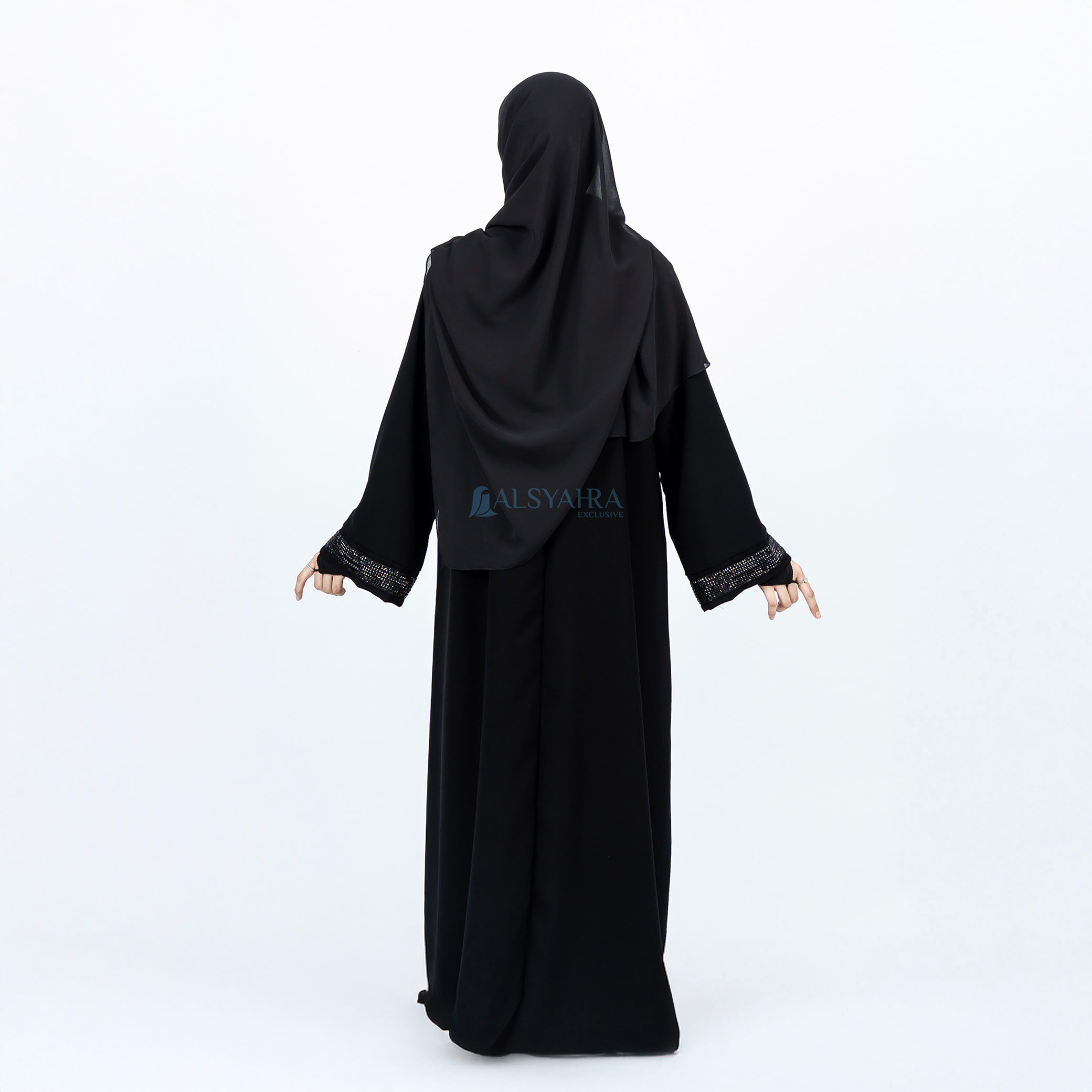 Alsyahra Exclusive - Abaya Gamis Syari Thaifah Jetblack