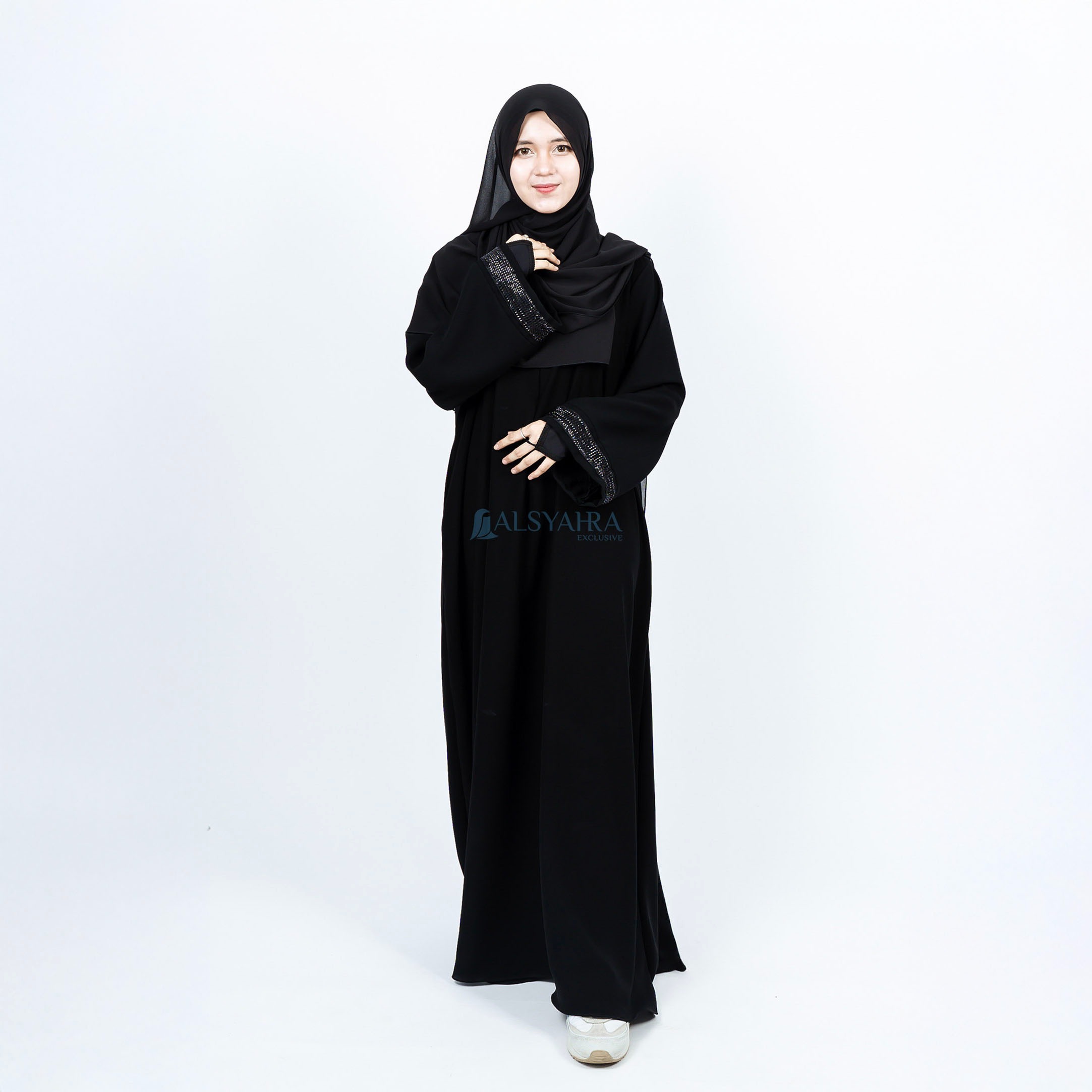 Alsyahra Exclusive - Abaya Gamis Syari Thaifah Jetblack