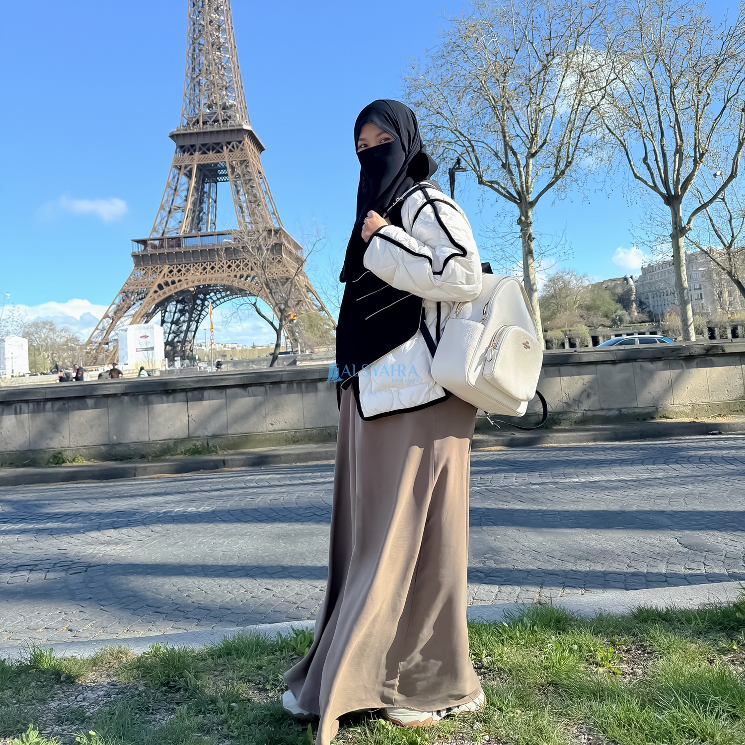 Alsyahra Exclusive - Cadar Tali Bisban Sifon Silk Jetblack