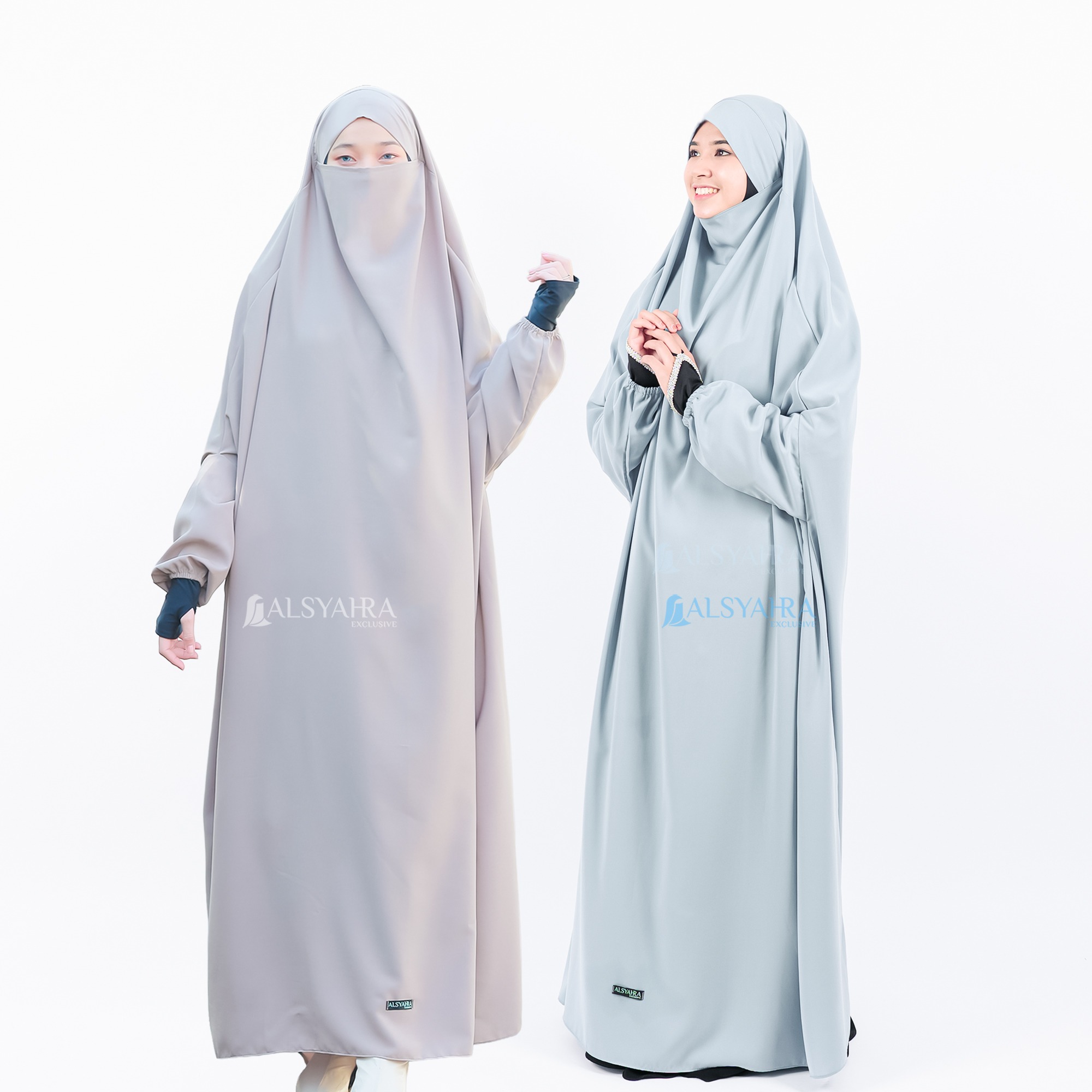 Alsyahra Exclusive - Long Khiban French Khimar Lengan Like Mukena Zahira Haramain WF Premium