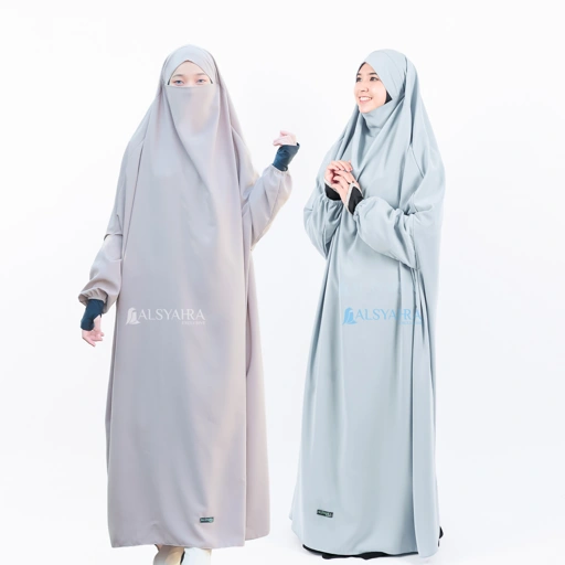Image of Alsyahra Exclusive - Long Khiban French Khimar Lengan Like Mukena Zahira Haramain WF Premium