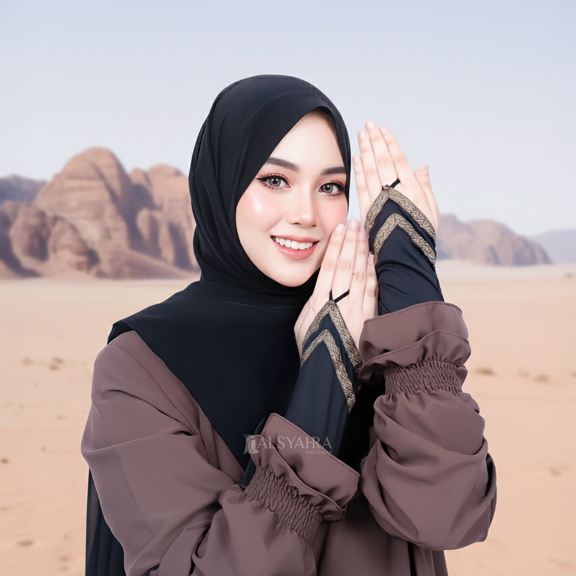 Alsyahra Exclusive - Handsock Cincin Manset Ring Motif Kiswah Duo Double Stripe