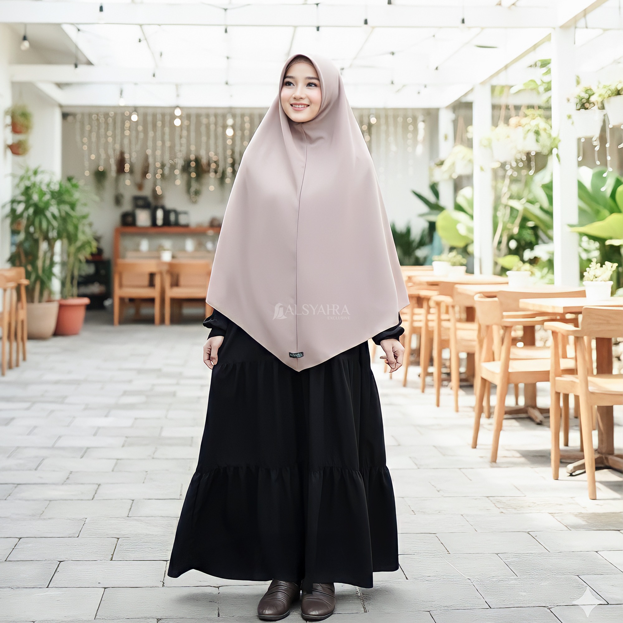 Alsyahra Exclusive - Set Khimar Syari Instan Aisyah Cadar Tali WF Premium
