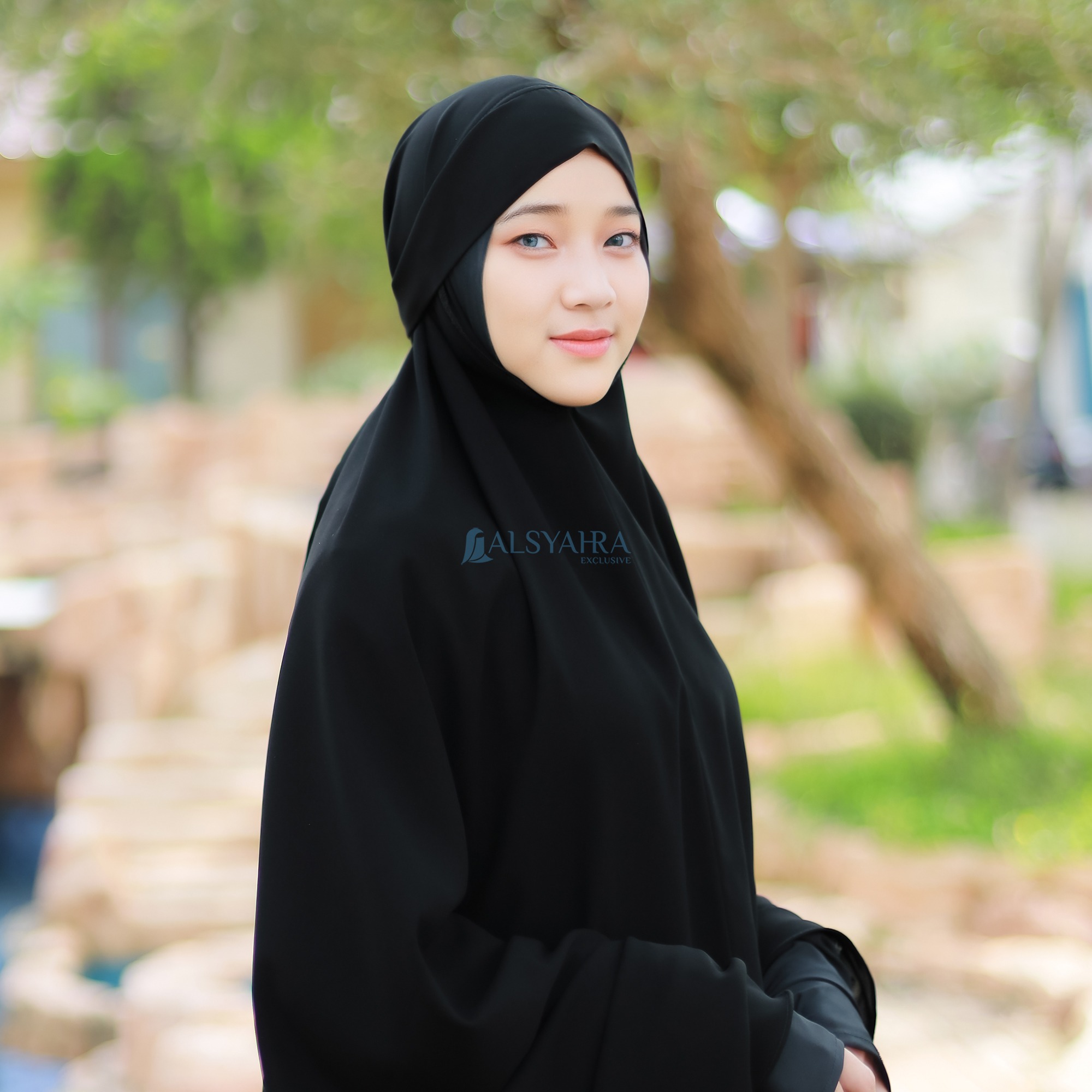Alsyahra Exclusive - Set Khiban Khimar Bandana Cadar Tali FZ Premium Size XL
