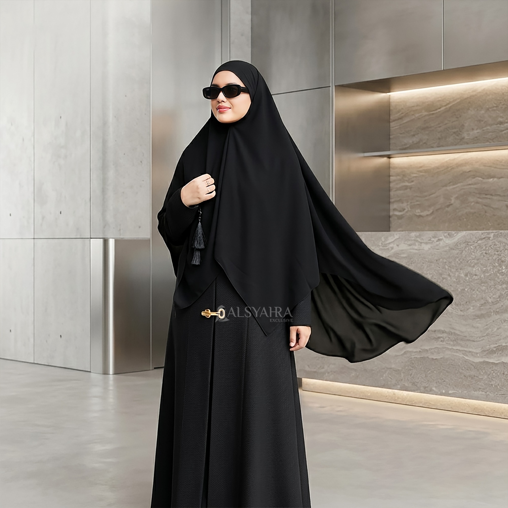 Alsyahra Exclusive - Set Khiban Khimar Bandana Syari Cadar Sifon Cerruti Premium 5 Style