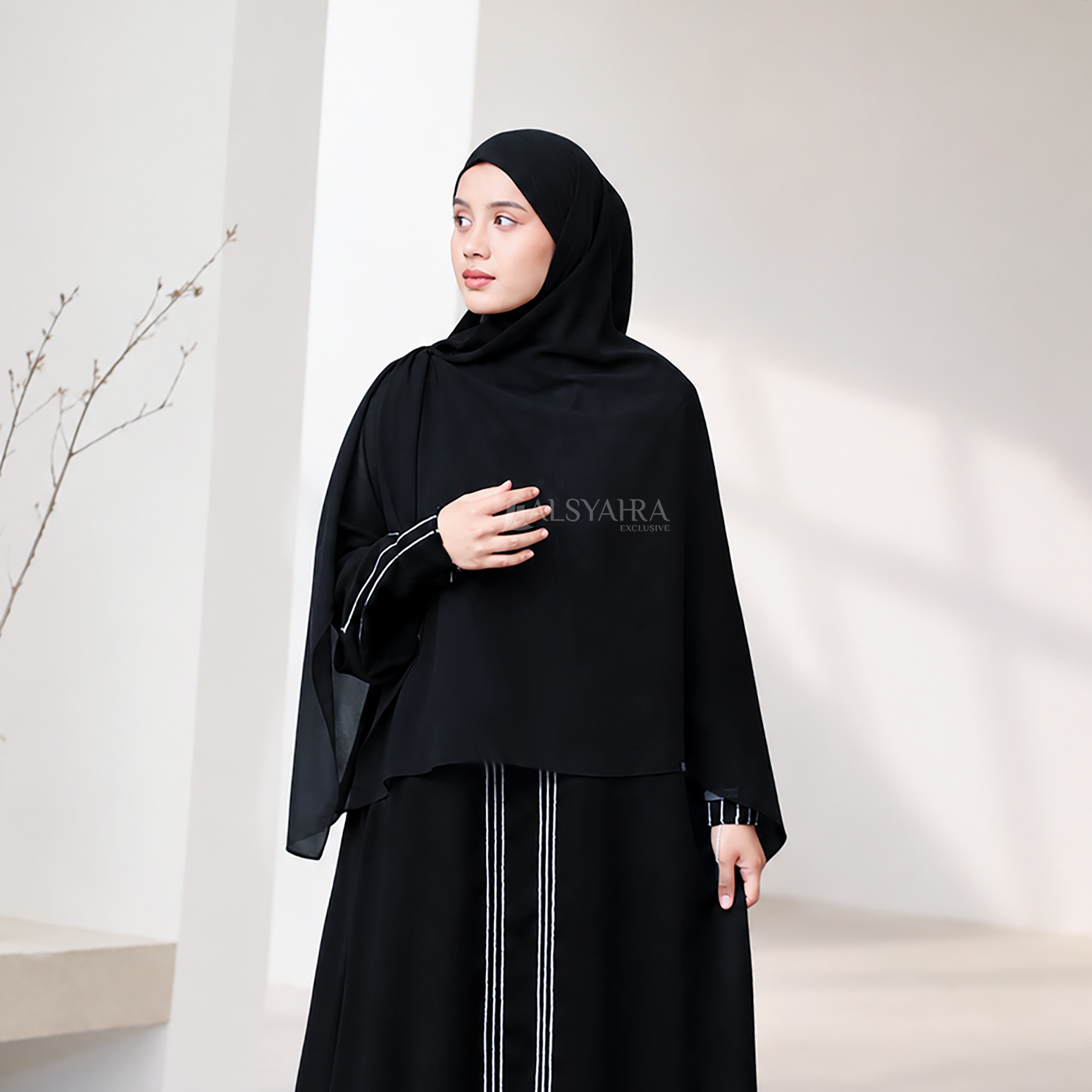 Alsyahra Exclusive - Set Khiban Khimar Bandana Syari Cadar Sifon Cerruti Premium 5 Style